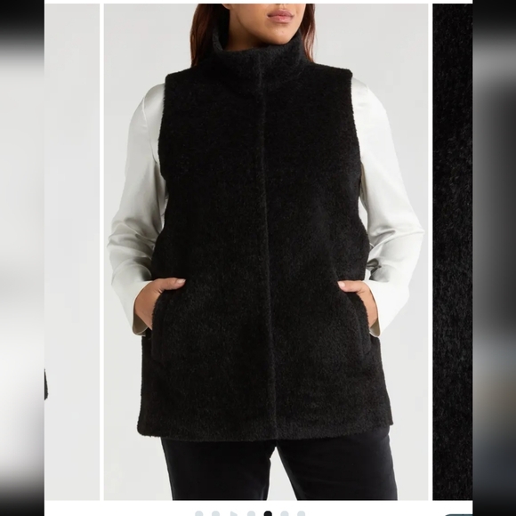 Eileen Fisher Fine Wool Alpaca Blend Stand Collar Vest Size XL - Picture 5 of 13